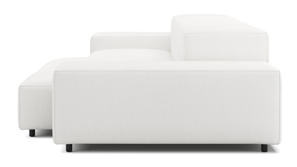 Extrasoft - Extrasoft Sectional Sofa, Three Seater Sofa, Left, White Linen