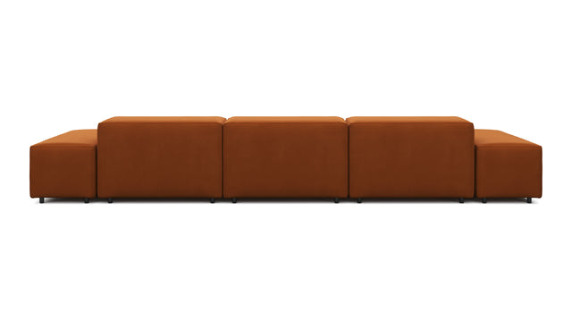 Extrasoft - Extrasoft Sectional Sofa, Three Seater Sofa, Right, Burnt Orange Velvet