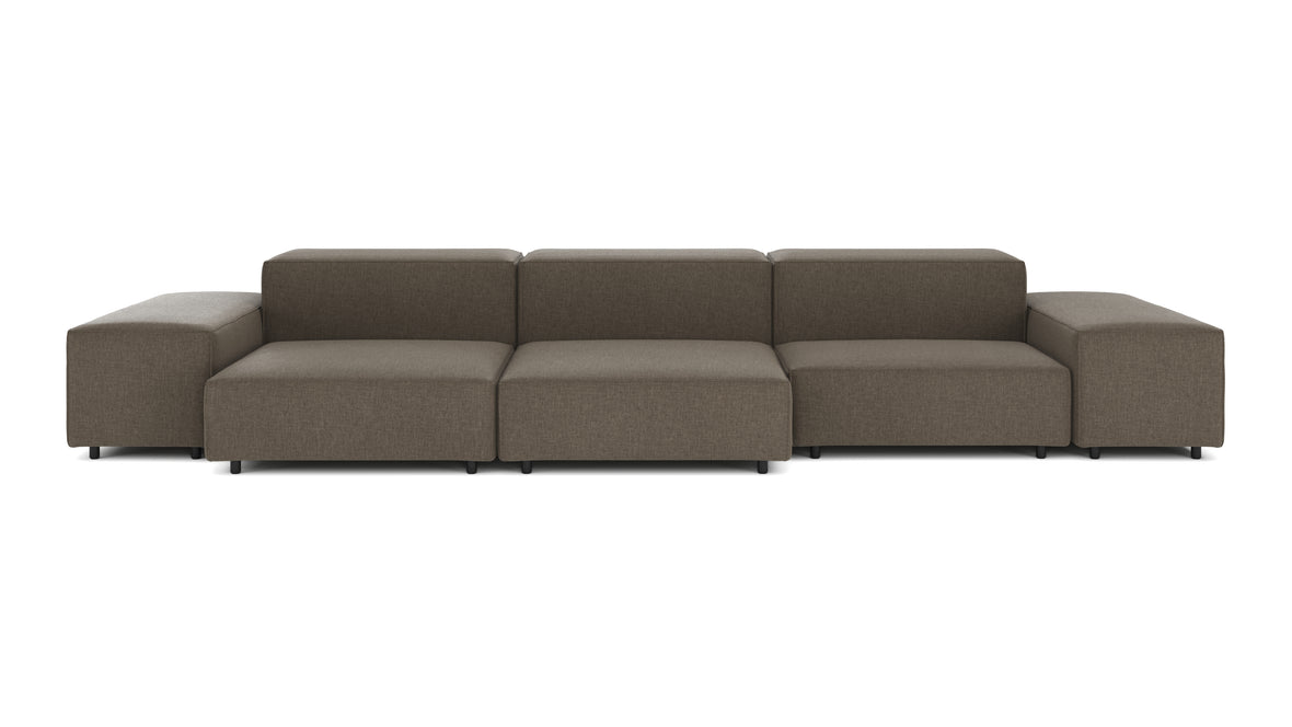 Extrasoft - Extrasoft Sectional Sofa, Three Seater Sofa, Right, Coffee Brushed Weave