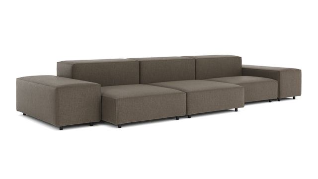 Extrasoft - Extrasoft Sectional Sofa, Three Seater Sofa, Right, Coffee Brushed Weave