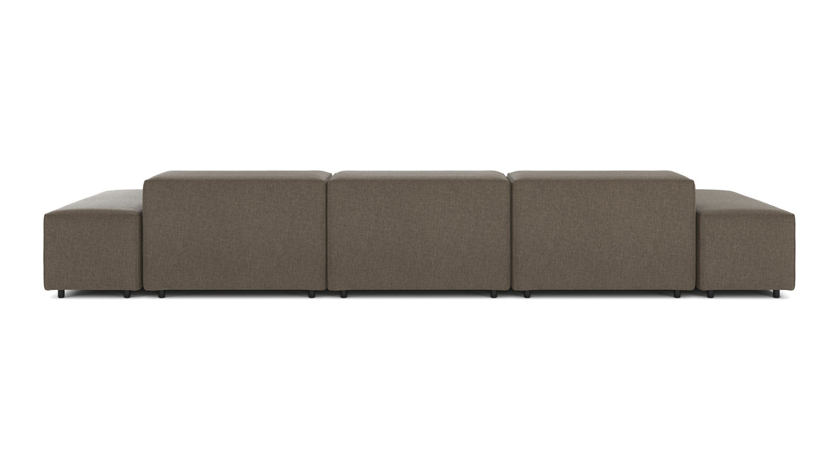 Extrasoft - Extrasoft Sectional Sofa, Three Seater Sofa, Right, Coffee Brushed Weave