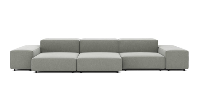 Extrasoft - Extrasoft Sectional Sofa, Three Seater Sofa, Right, Soft Gray Brushed Weave