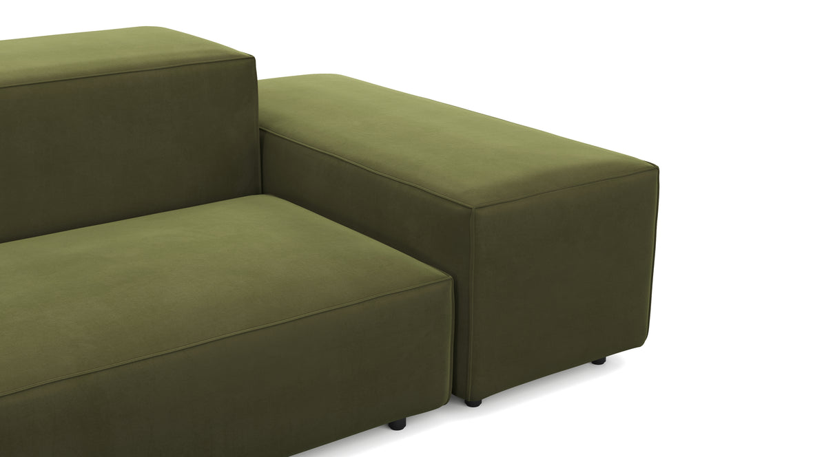 Extrasoft - Extrasoft Sectional Sofa, Three Seater Sofa, Right, Spruce Luxe Velvet