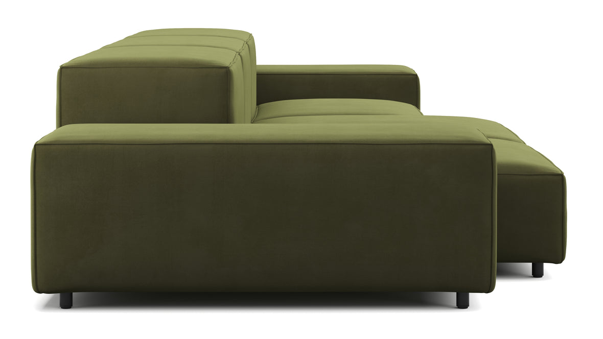 Extrasoft - Extrasoft Sectional Sofa, Three Seater Sofa, Right, Spruce Luxe Velvet