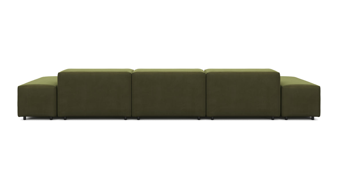 Extrasoft - Extrasoft Sectional Sofa, Three Seater Sofa, Right, Spruce Luxe Velvet