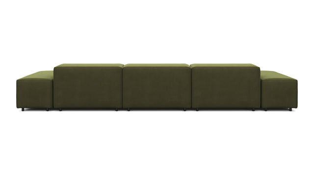 Extrasoft - Extrasoft Sectional Sofa, Three Seater Sofa, Right, Spruce Luxe Velvet