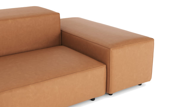 Extrasoft - Extrasoft Sectional Sofa, Three Seater Sofa, Right, Tan Vegan Leather