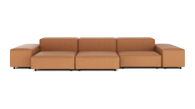 Extrasoft - Extrasoft Sectional Sofa, Three Seater Sofa, Right, Tan Vegan Leather