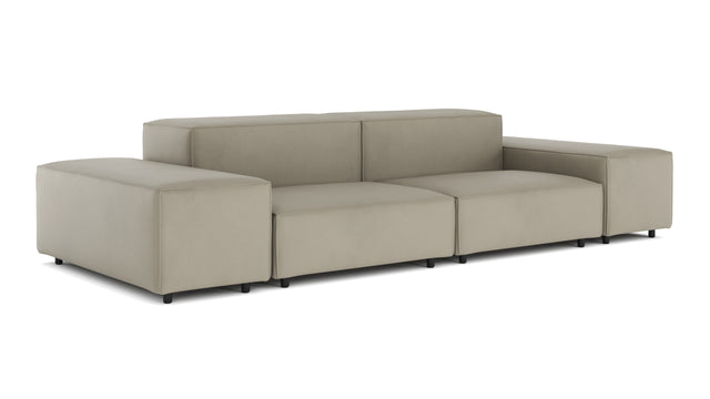 Extrasoft - Extrasoft Sectional Sofa, Two Seater Sofa, Beige Gray Vegan Leather