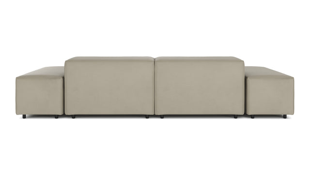 Extrasoft - Extrasoft Sectional Sofa, Two Seater Sofa, Beige Gray Vegan Leather