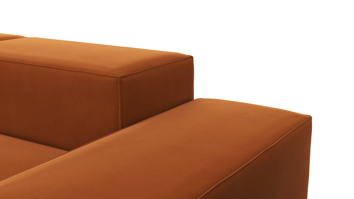 Extrasoft - Extrasoft Sectional Sofa, Two Seater Sofa, Burnt Orange Velvet