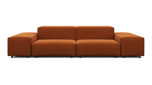 Extrasoft - Extrasoft Sectional Sofa, Two Seater Sofa, Burnt Orange Velvet