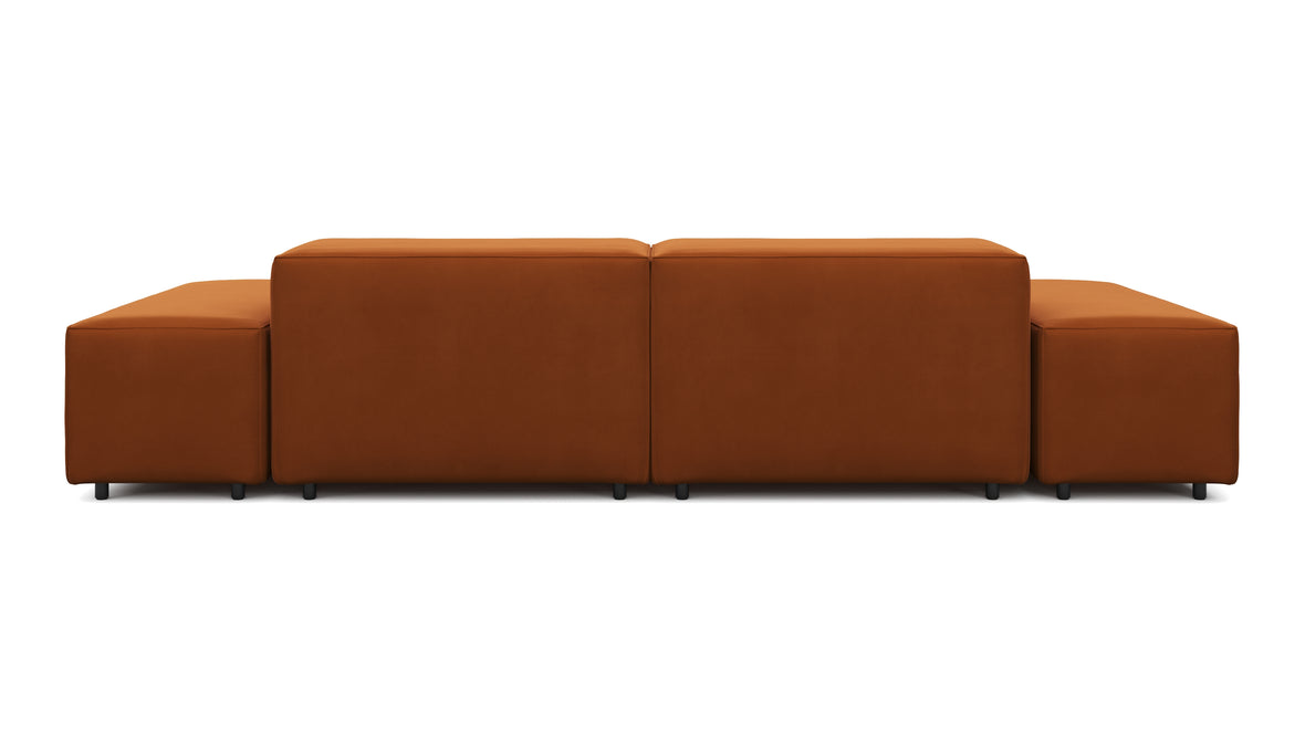 Extrasoft - Extrasoft Sectional Sofa, Two Seater Sofa, Burnt Orange Velvet