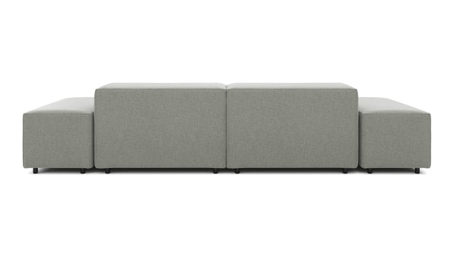 Extrasoft - Extrasoft Sectional Sofa, Two Seater Sofa, Soft Gray Brushed Weave