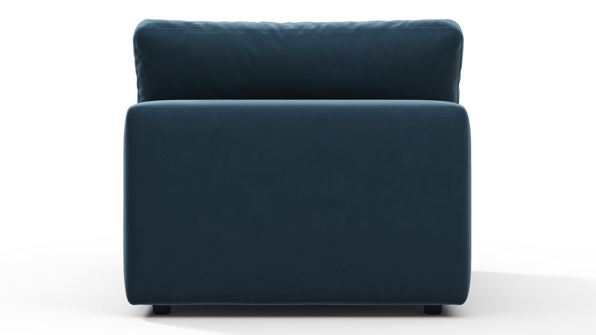 Sky - Sky Sofa Module, Armless, Prussian Blue Luxe Velvet