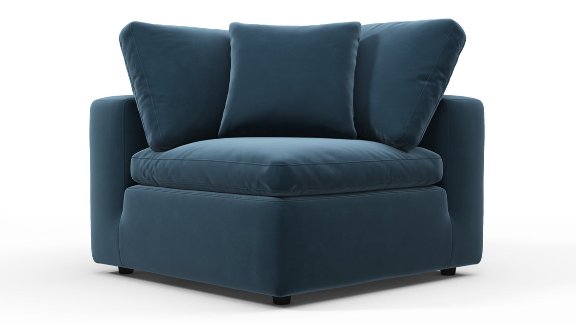 Sky - Sky Sofa Module, Corner, Prussian Blue Luxe Velvet