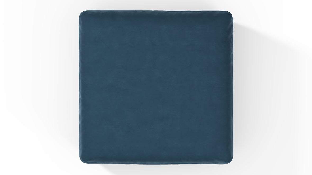 Sky - Sky Sofa Module, Ottoman, Prussian Blue Luxe Velvet