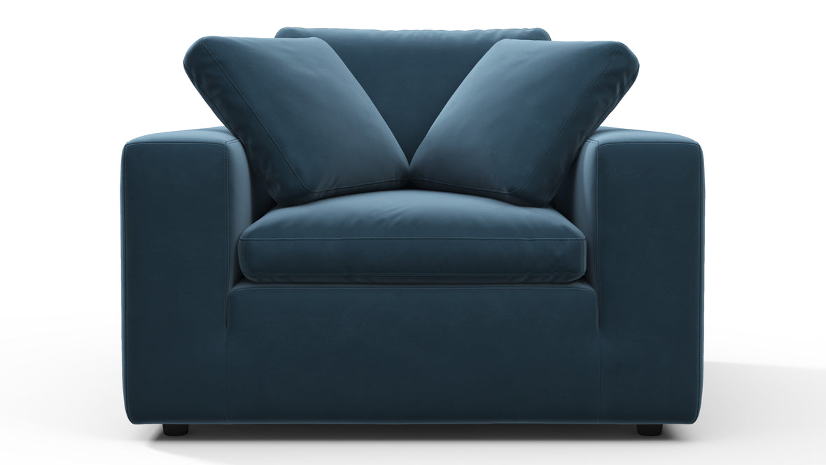 Sky - Sky Armchair, Prussian Blue Luxe Velvet