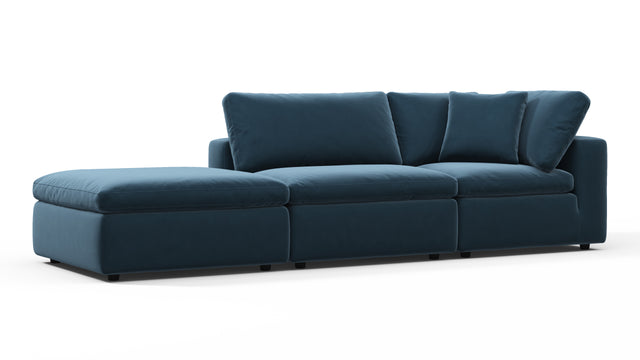 Sky - Sky Open End Sofa, Left, Prussian Blue Luxe Velvet