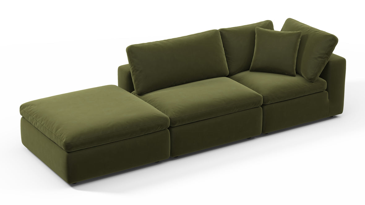 Sky - Sky Open End Sofa, Left, Spruce Luxe Velvet