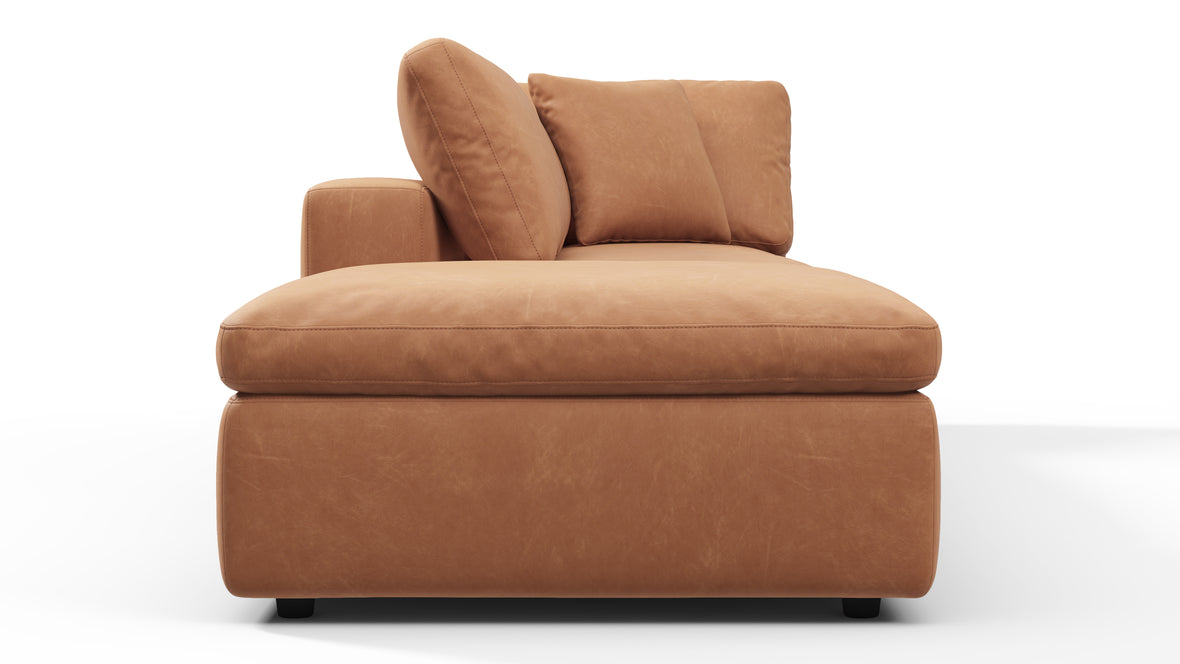 Sky - Sky Open End Sofa, Left, Tan Vegan Leather