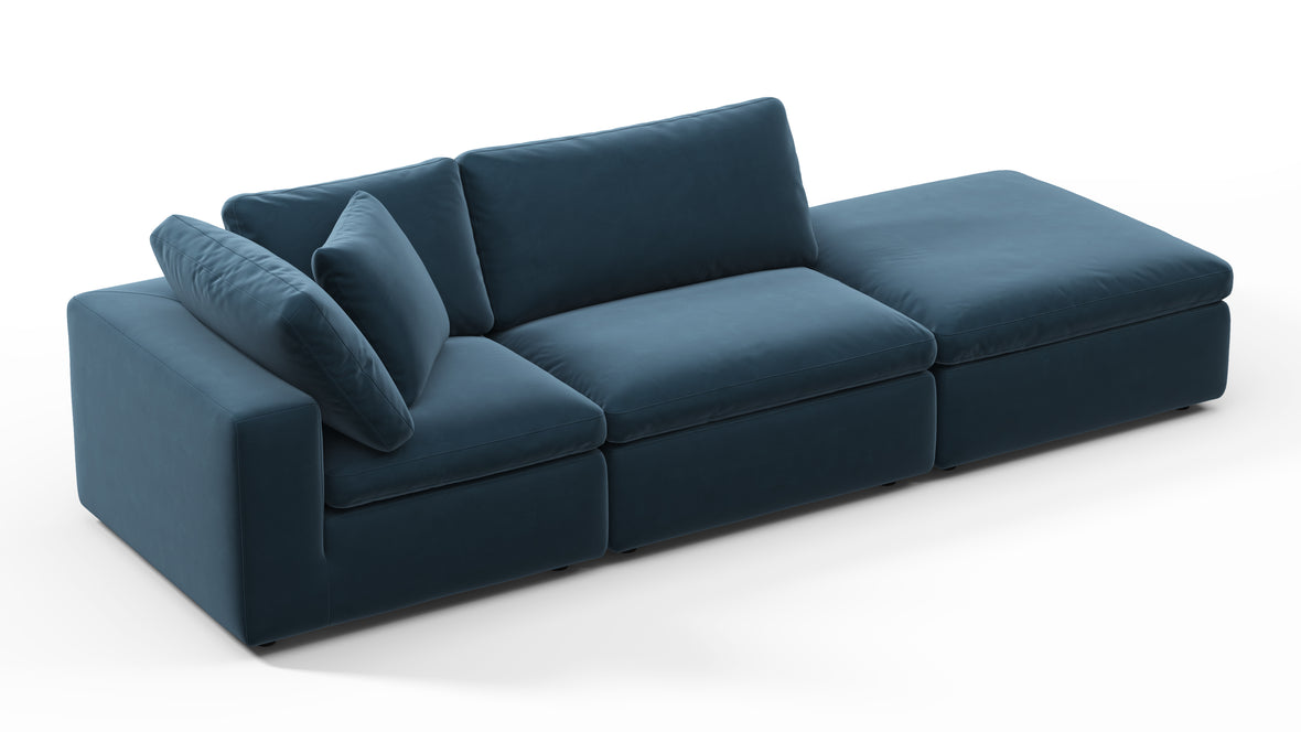 Sky - Sky Open End Sofa, Right, Prussian Blue Luxe Velvet