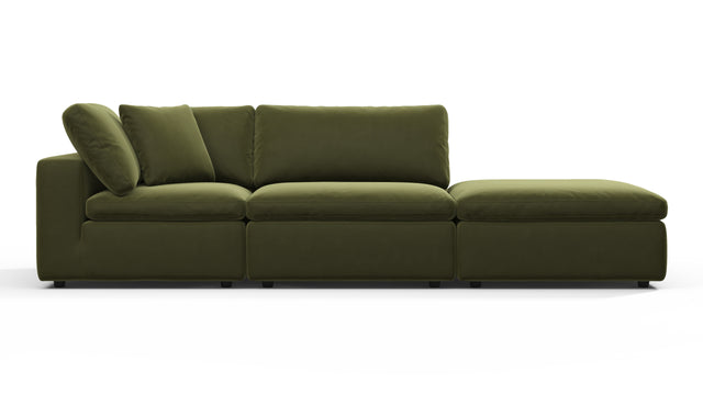 Sky - Sky Open End Sofa, Right, Spruce Luxe Velvet