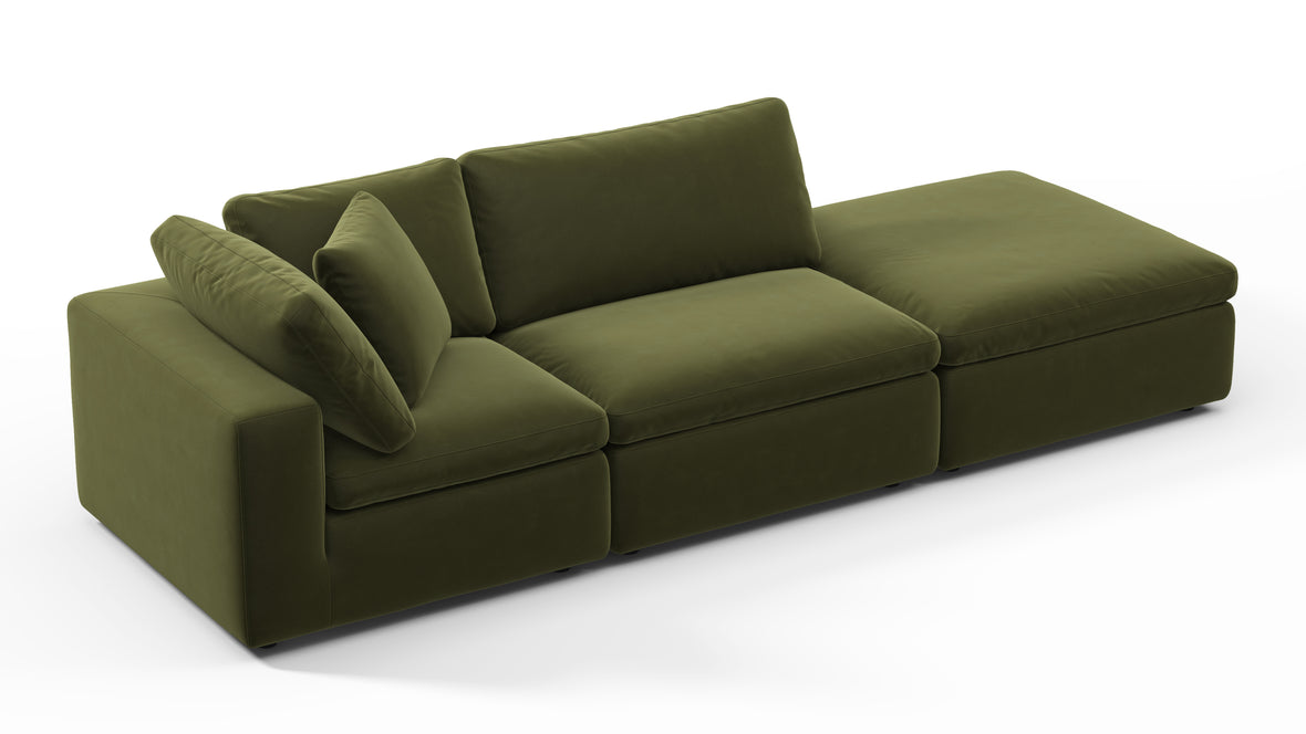 Sky - Sky Open End Sofa, Right, Spruce Luxe Velvet