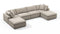 Sky - Sky Sectional Sofa, Double Chaise, Beige Linen