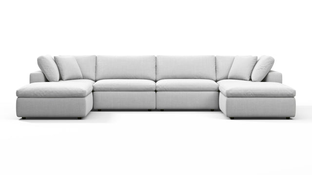 Sky - Sky Sectional Sofa, Double Chaise, Dove Linen