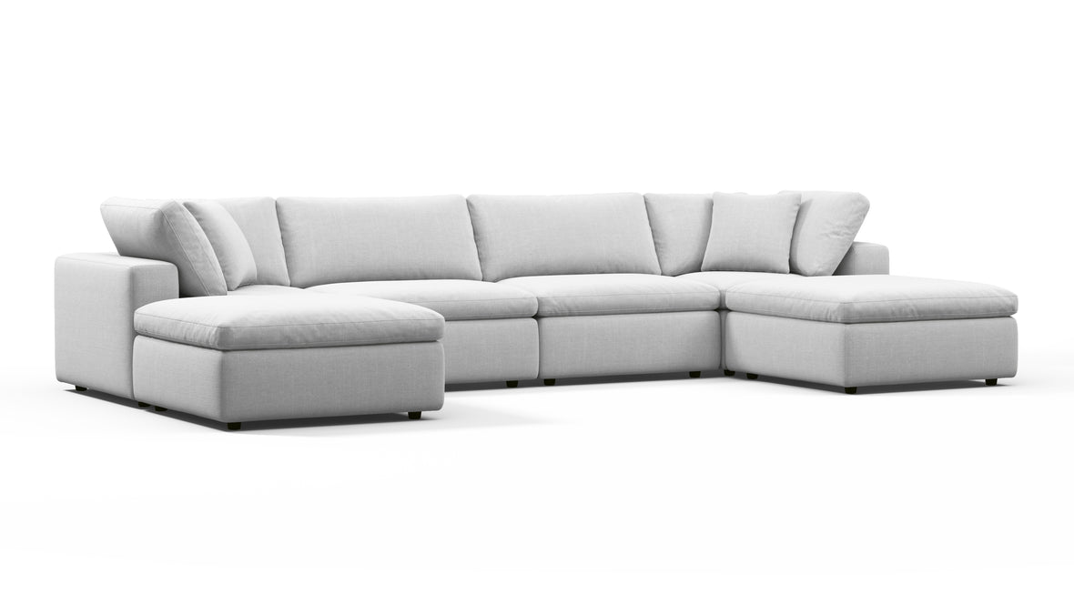 Sky - Sky Sectional Sofa, Double Chaise, Dove Linen