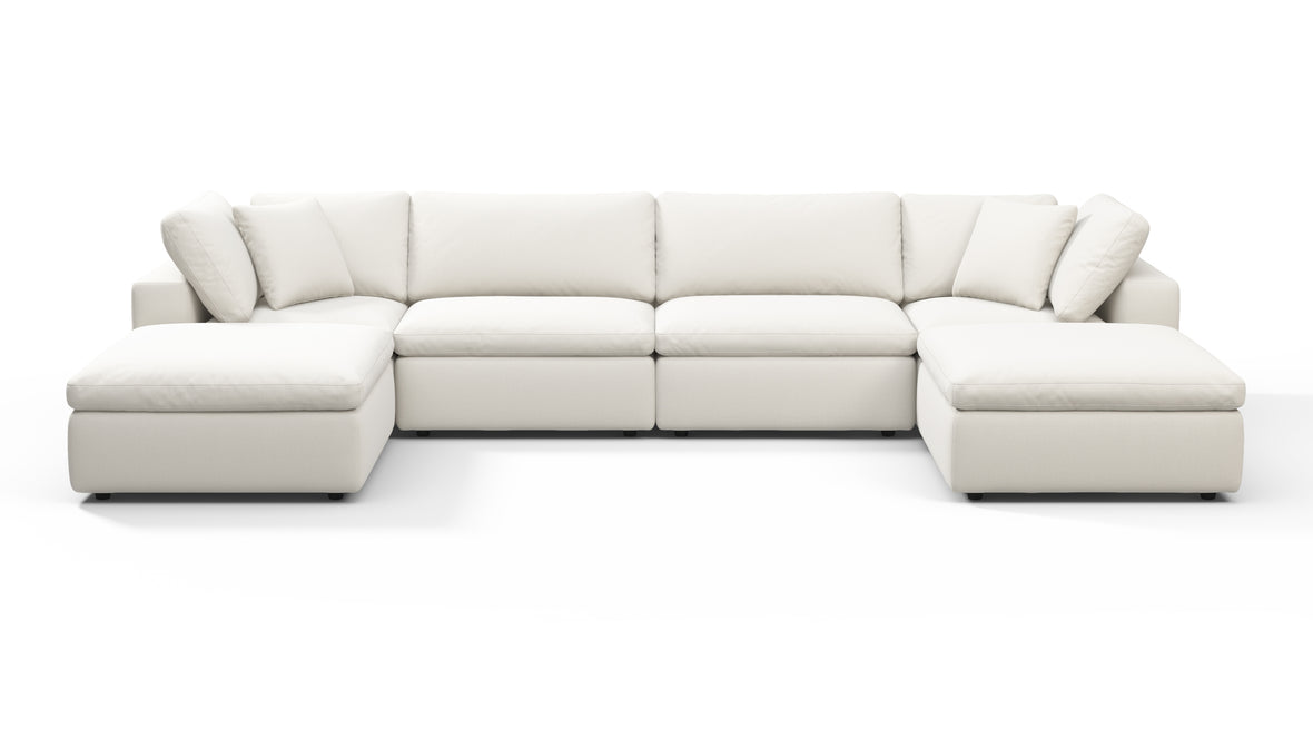 Sky - Sky Sectional Sofa, Double Chaise, Oatmeal Brushed Weave