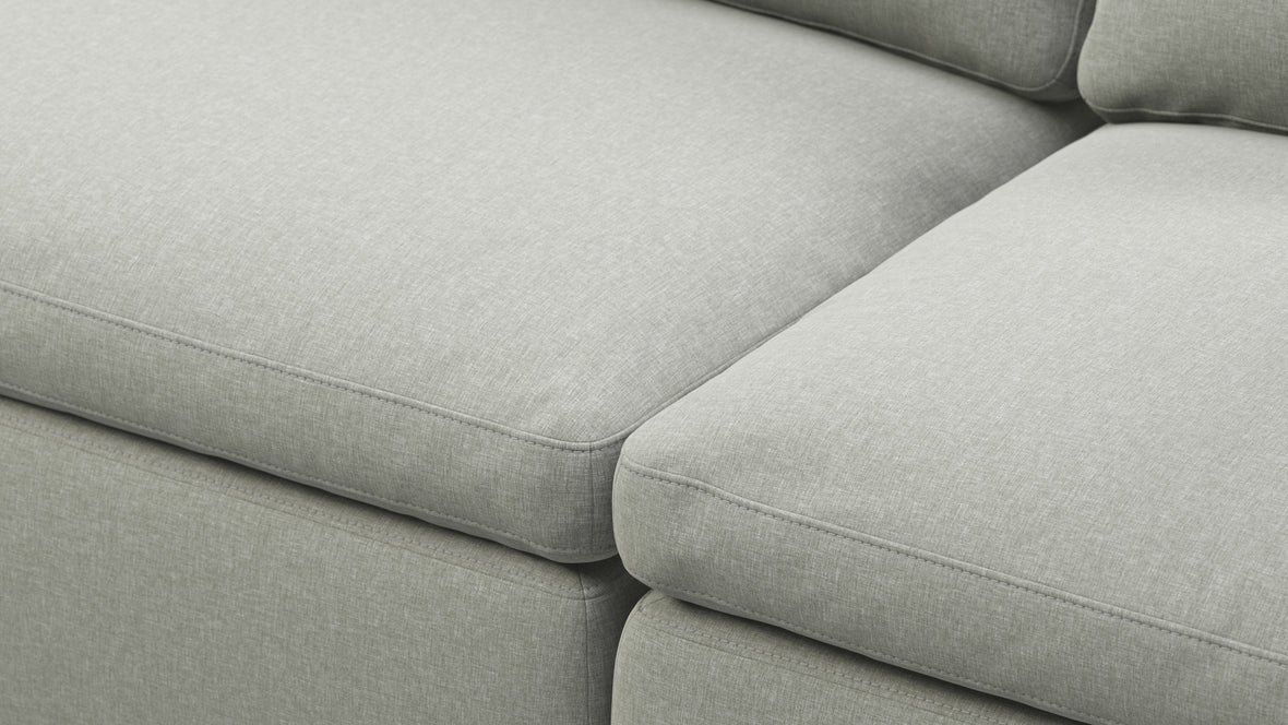 Sky - Sky Sectional Sofa, Double Chaise, Soft Gray Brushed Weave