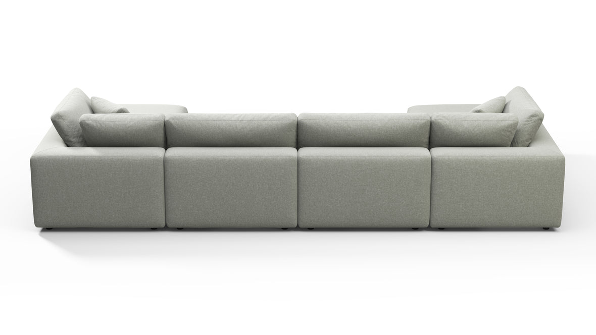 Sky - Sky Sectional Sofa, Double Chaise, Soft Gray Brushed Weave