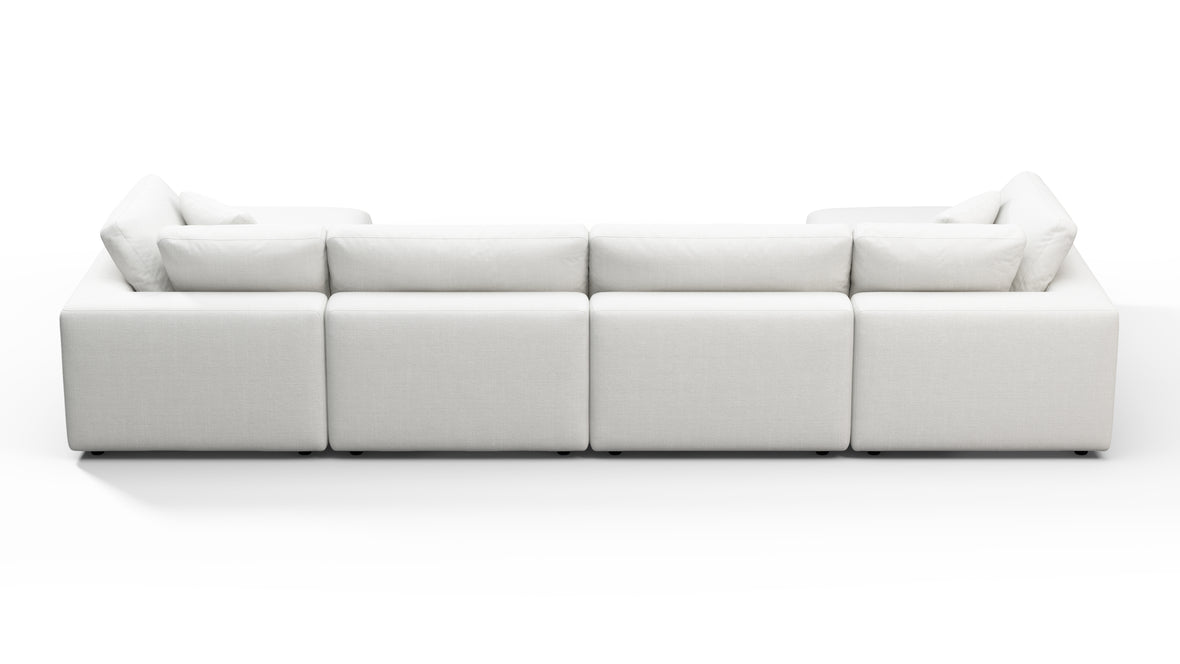 Sky - Sky Sectional Sofa, Double Chaise, White Linen