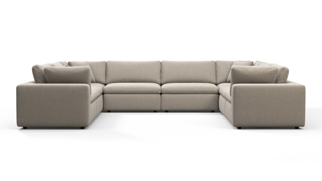 Sky - Sky Sectional Sofa, Eight Seater, Beige Linen