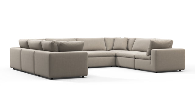 Sky - Sky Sectional Sofa, Eight Seater, Beige Linen