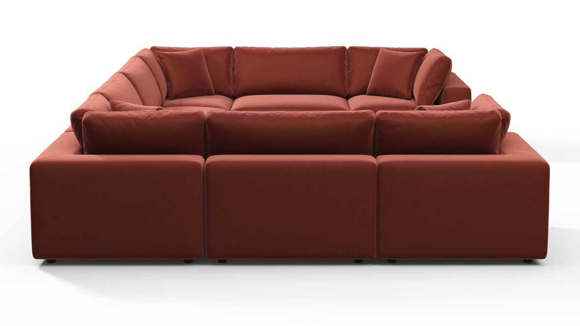 Sky - Sky Sectional Sofa, Eight Seater, Cinnamon Velvet