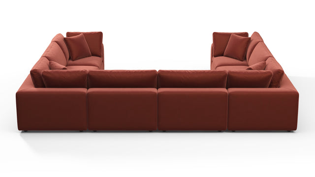 Sky - Sky Sectional Sofa, Eight Seater, Cinnamon Velvet