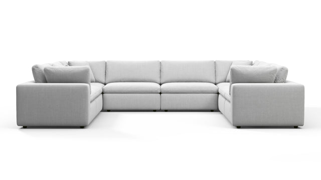 Sky - Sky Sectional Sofa, Eight Seater, Dove Linen