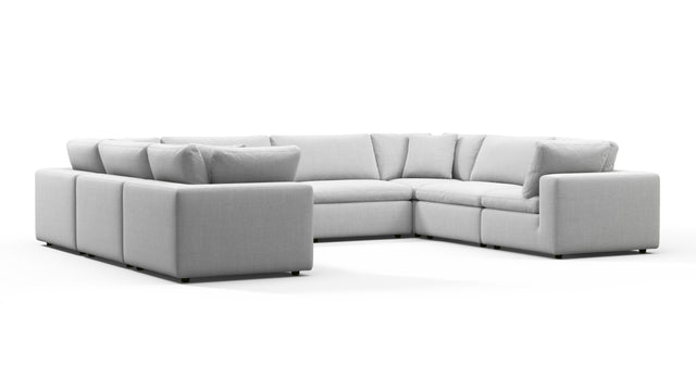 Sky - Sky Sectional Sofa, Eight Seater, Dove Linen