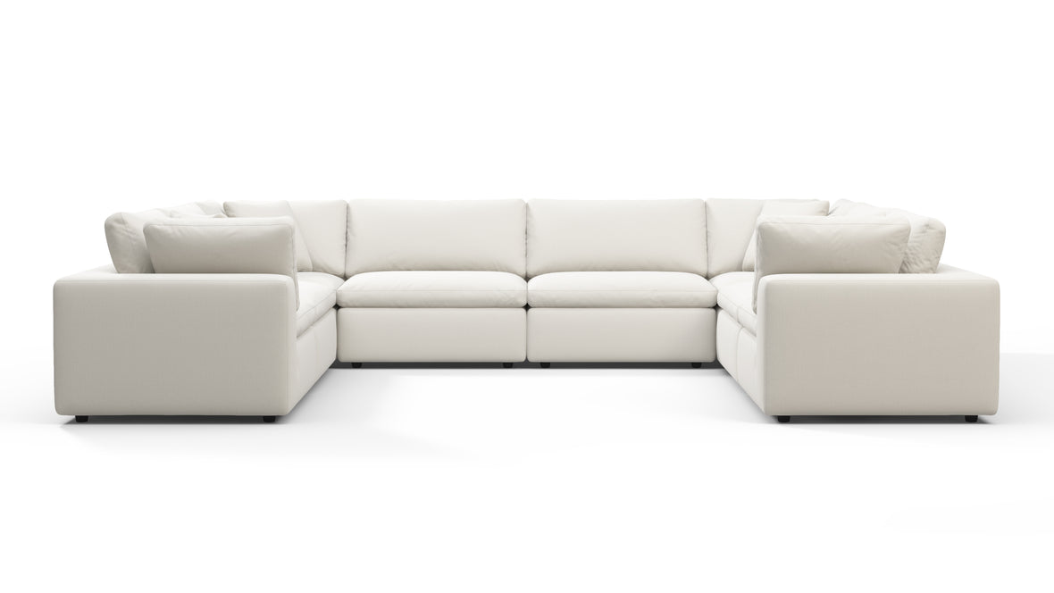 Sky - Sky Sectional Sofa, Eight Seater, Oatmeal Brushed Weave