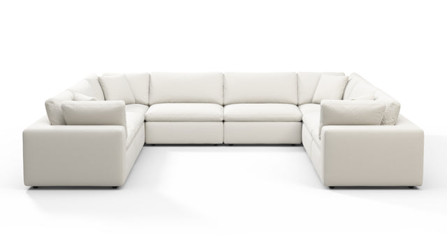 Sky - Sky Sectional Sofa, Eight Seater, Oatmeal Brushed Weave