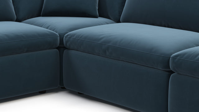 Sky - Sky Sectional Sofa, Eight Seater, Prussian Blue Luxe Velvet