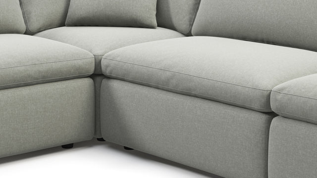 Sky - Sky Sectional Sofa, Eight Seater, Soft Gray Brushed Weave