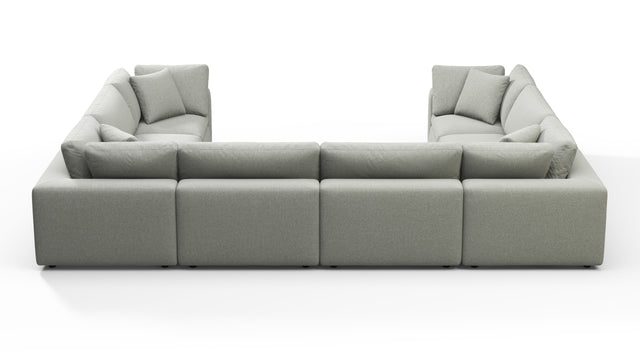 Sky - Sky Sectional Sofa, Eight Seater, Soft Gray Brushed Weave