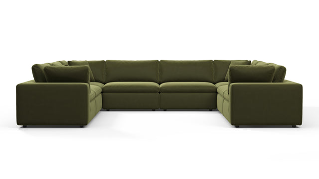 Sky - Sky Sectional Sofa, Eight Seater, Spruce Luxe Velvet