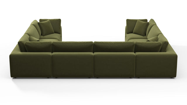 Sky - Sky Sectional Sofa, Eight Seater, Spruce Luxe Velvet