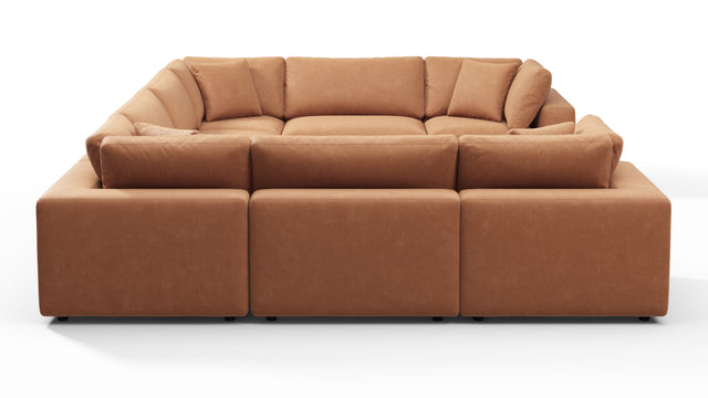 Sky - Sky Sectional Sofa, Eight Seater, Tan Vegan Leather