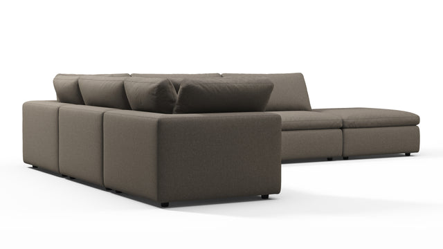 Sky - Sky Sectional Sofa, Five Seater, Left Corner, Coffee Brushed Weave